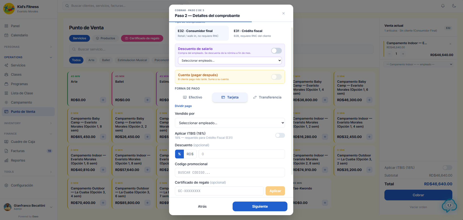POS · checkout en sucursal